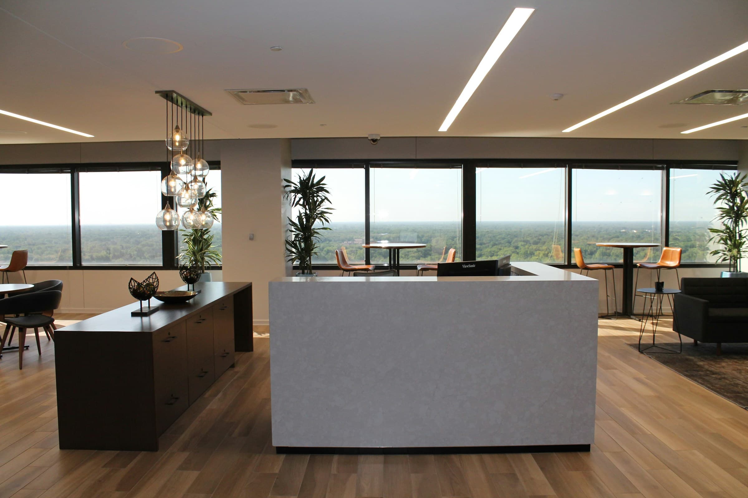 A clean office reception area.